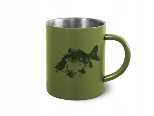 Kubek wędkarski stalowy Delphin Carp zielony 300ml