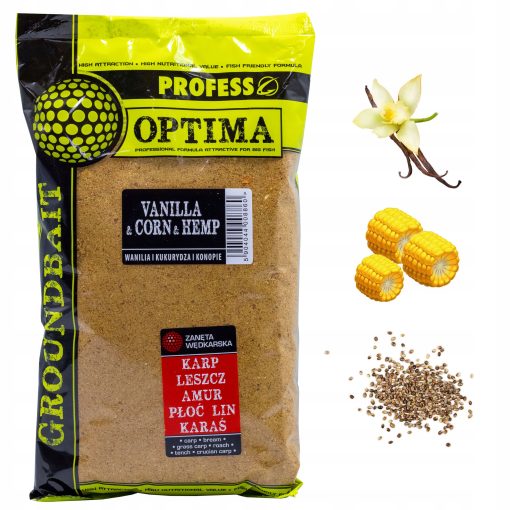Zanęta Profess 1kg Optima Wanilia Kukurydza Konopie Zanęta na Ryby