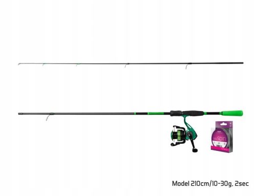 Zestaw spinningowy Delphin GreenSPIN - 210cm/30g + 2T + 0,22mm - obrazek 3