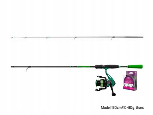 Zestaw spinningowy Delphin GreenSPIN - 210cm/30g + 2T + 0,22mm - obrazek 2