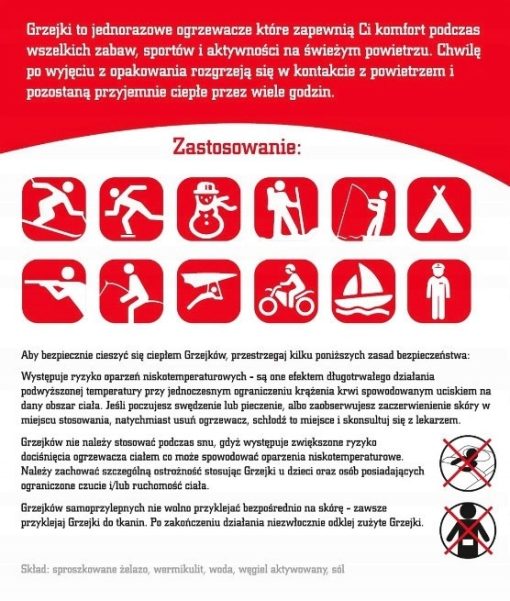 Ogrzewacz wędkarski do Stóp Nóg Grzejki 1 para (2 szt) Ogrzewacz na Ryby - obrazek 3
