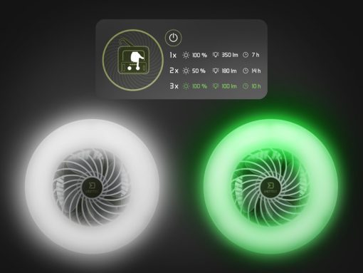 WENTYLATOR Z LAMPĄ DELPHIN VENTIX 4400 mAh pod Namiot na Ryby - obrazek 4